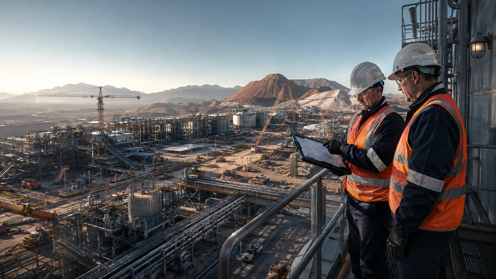 Profesionales revisando información técnica en un entorno industrial